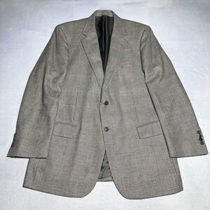 Brooks Brothers Loro Piana Zelander Merino Wool Glen Plaid Blazer Size 44L Italy